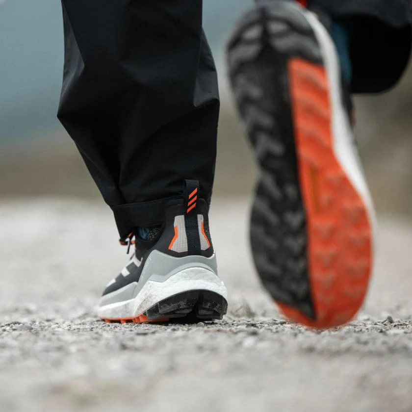 Adidas Men's Terrex Free Hiker 2.0 Low Gore-Tex in Wonder Beige Core Black Semi Impact orange - Image 9