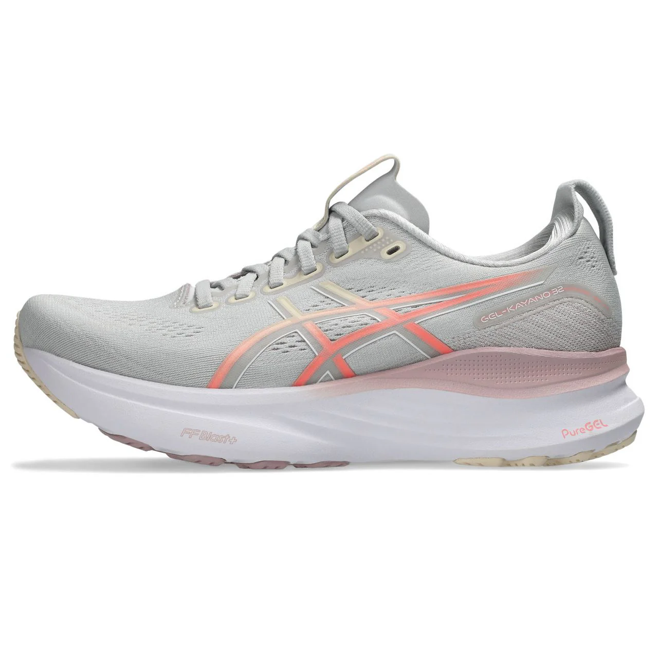 Asics Women's Gel-Kayano 32 Running Shoes in Cloud Grey/Seashell - Image 3