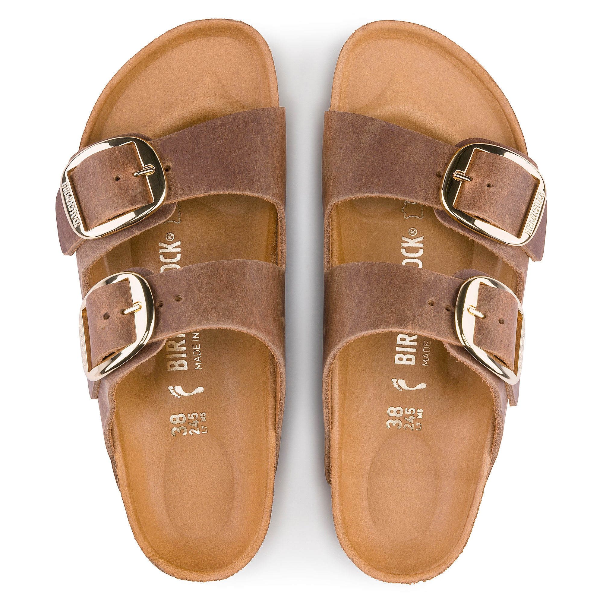 Birkenstock Arizona Big Buckle Oiled Leather in Cognac - Image 3
