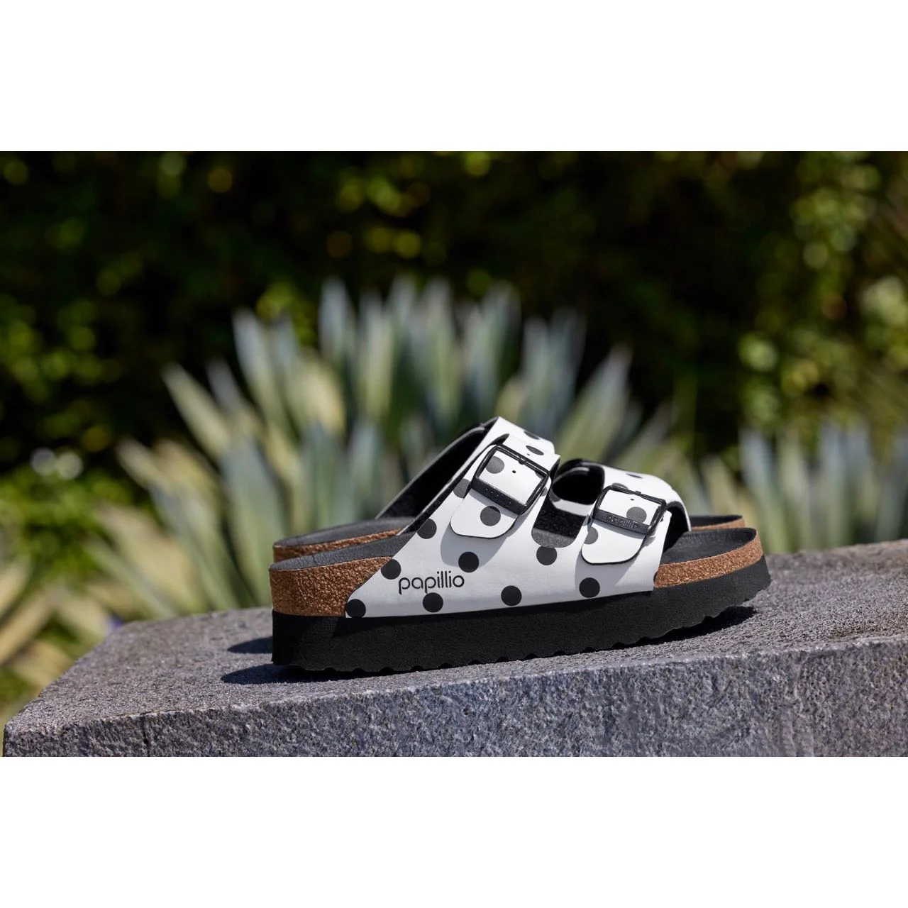 Birkenstock Arizona Platform Birko-Flor in White Black Dots - Image 5