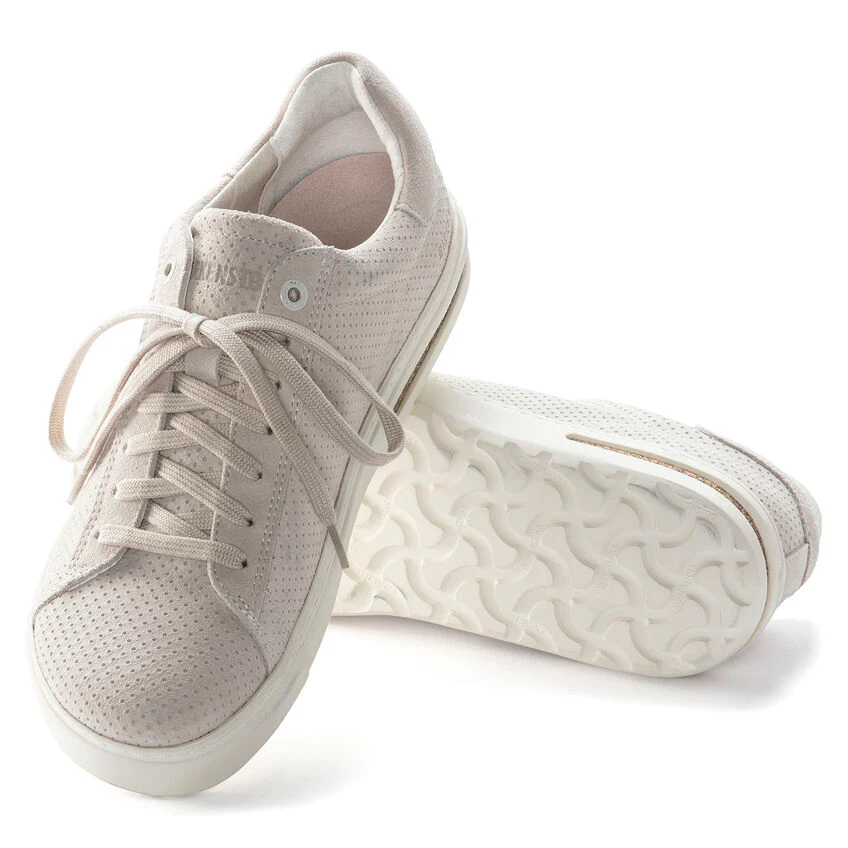 Birkenstock Bend Low in Suede Embossed in Antique White - Image 6