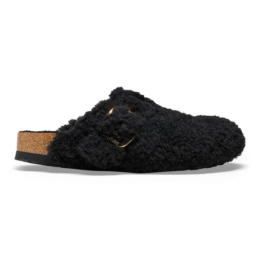 Birkenstock Boston Big Buckle Shearling in Black Gold - Image 7