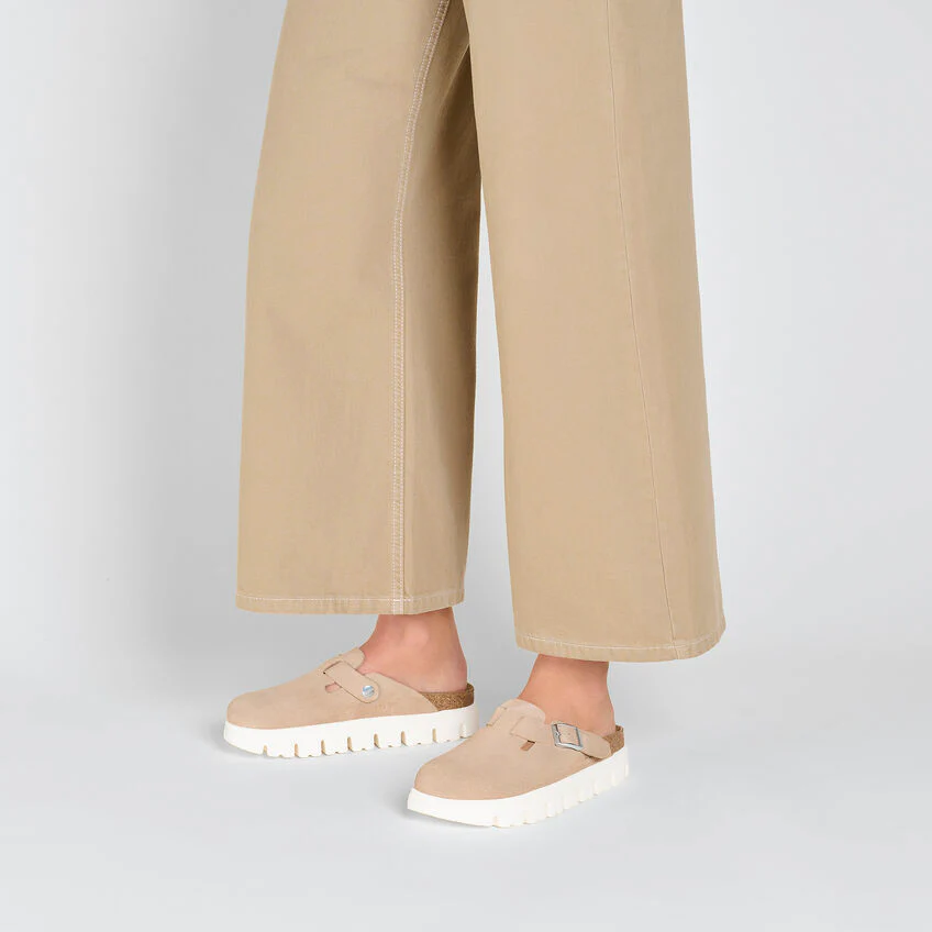 Birkenstock Boston Chunky Suede Leather in Warm Sand - Image 2