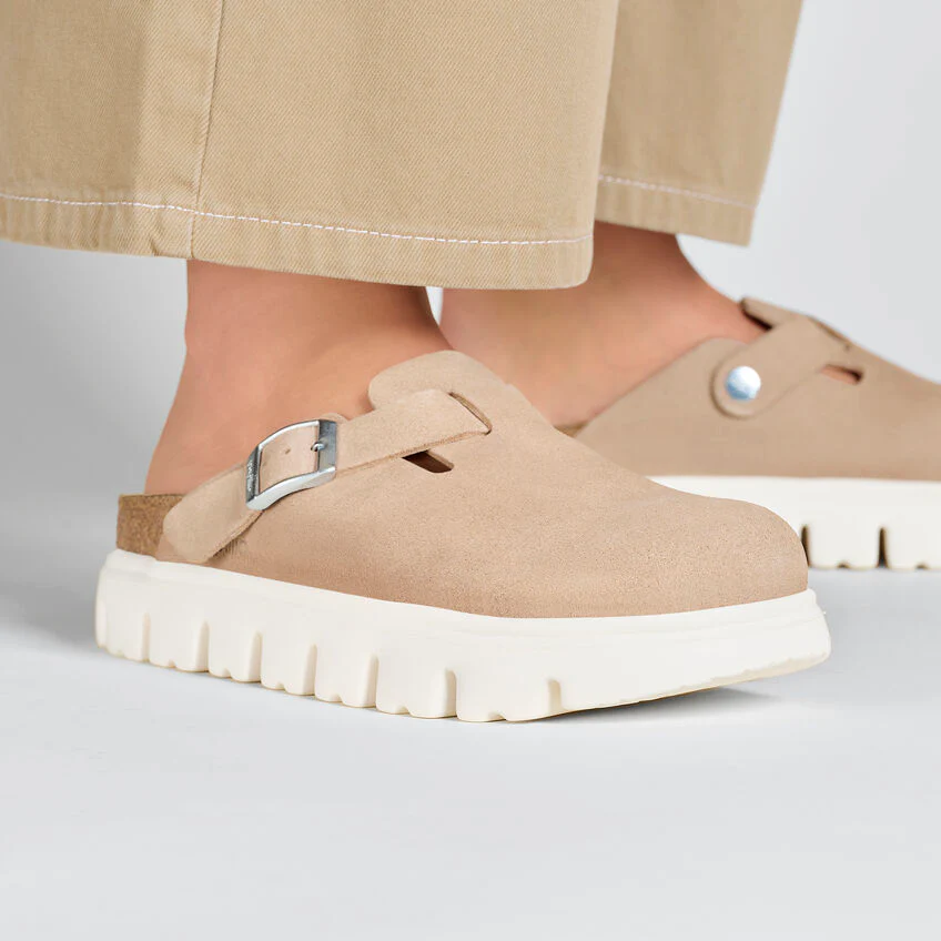 Birkenstock Boston Chunky Suede Leather in Warm Sand - Image 3