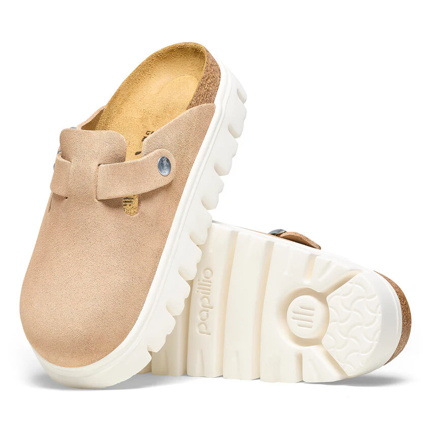 Birkenstock Boston Chunky Suede Leather in Warm Sand - Image 4