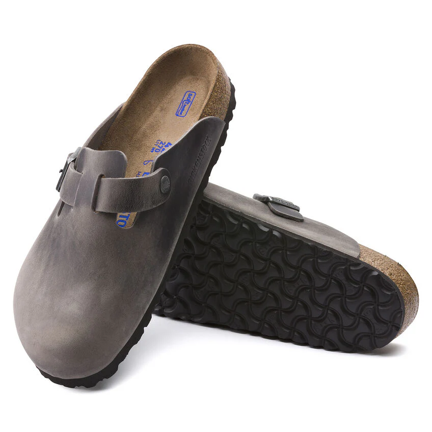Birkenstock Boston Oiled Leather Soft Footbed Clog in Iron - Image 5