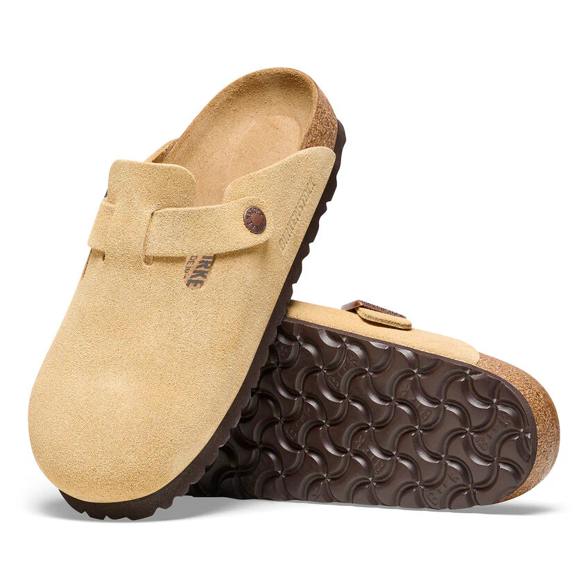 Birkenstock Boston Suede Leather Clog in Latte Cream - Image 4