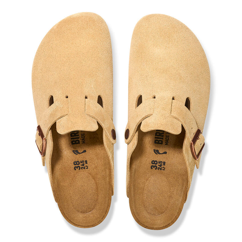 Birkenstock Boston Suede Leather Clog in Latte Cream - Image 5