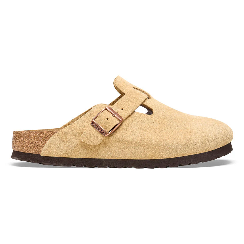 Birkenstock Boston Suede Leather Clog in Latte Cream - Image 6