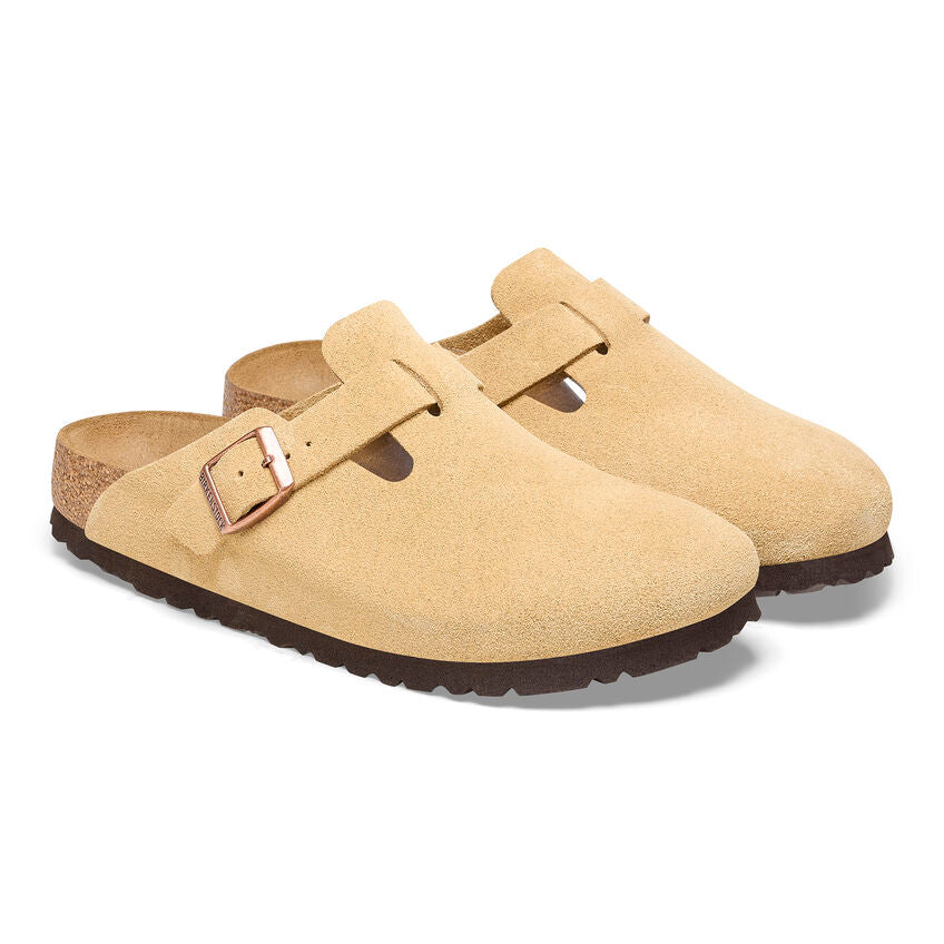 Birkenstock Boston Suede Leather Clog in Latte Cream - Image 7