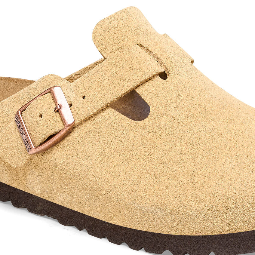 Birkenstock Boston Suede Leather Clog in Latte Cream - Image 8