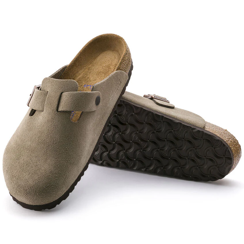 Birkenstock Boston Soft Footbed Suede Leather in Taupe - Image 5