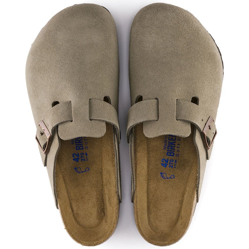 Birkenstock Boston Soft Footbed Suede Leather in Taupe - Image 6