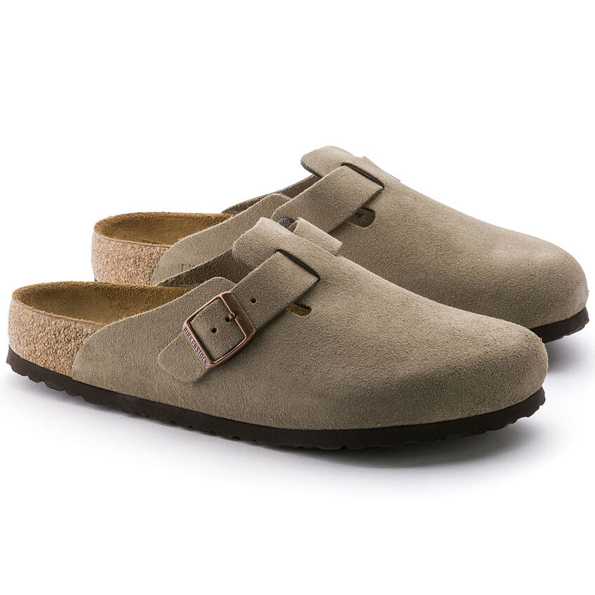 Birkenstock Boston Soft Footbed Suede Leather in Taupe - Image 7