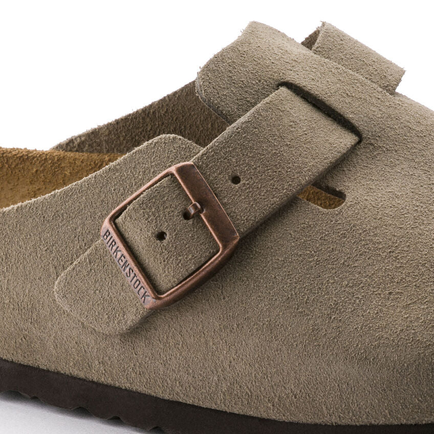 Birkenstock Boston Soft Footbed Suede Leather in Taupe - Image 8