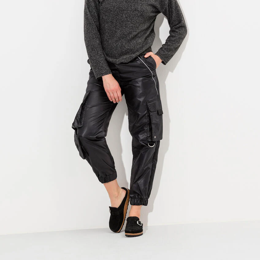 Birkenstock Buckley Suede Leather Clog in Black - Image 3