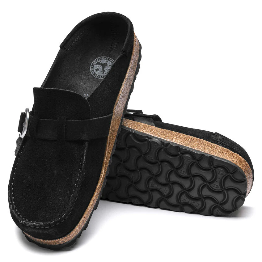 Birkenstock Buckley Suede Leather Clog in Black - Image 4