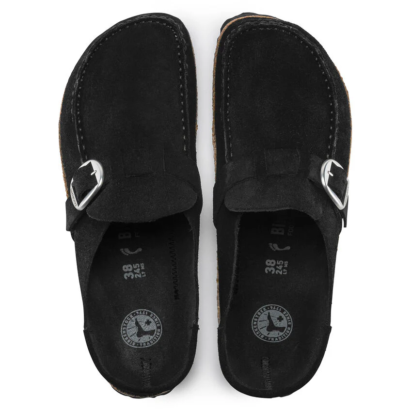 Birkenstock Buckley Suede Leather Clog in Black - Image 5