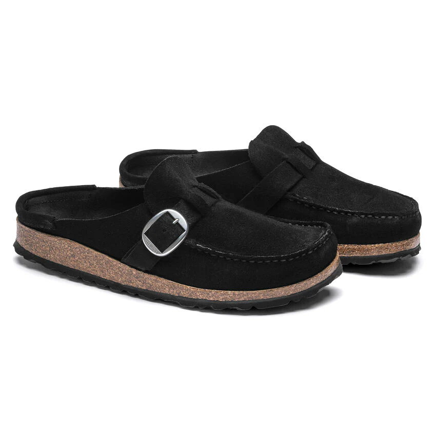 Birkenstock Buckley Suede Leather Clog in Black - Image 6