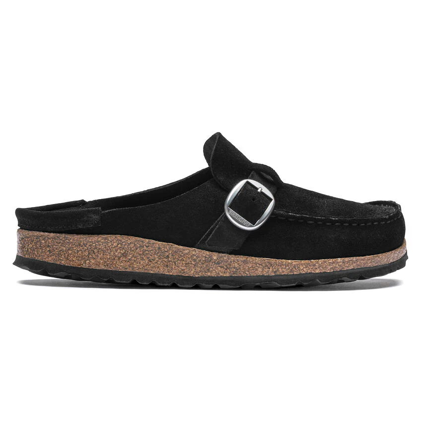 Birkenstock Buckley Suede Leather Clog in Black - Image 7