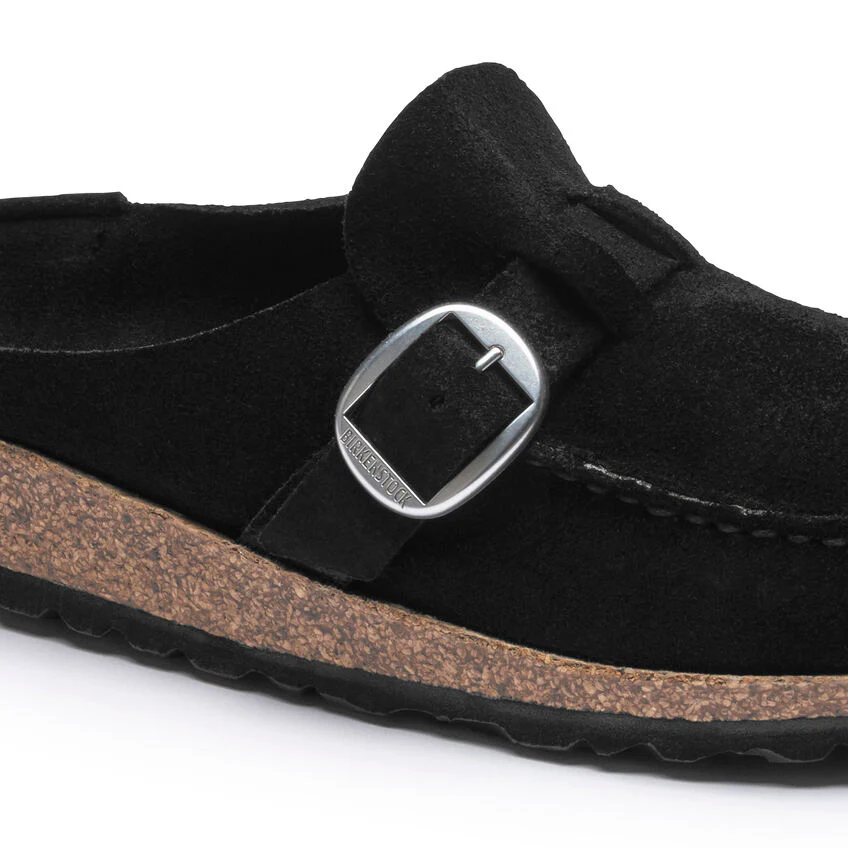 Birkenstock Buckley Suede Leather Clog in Black - Image 8