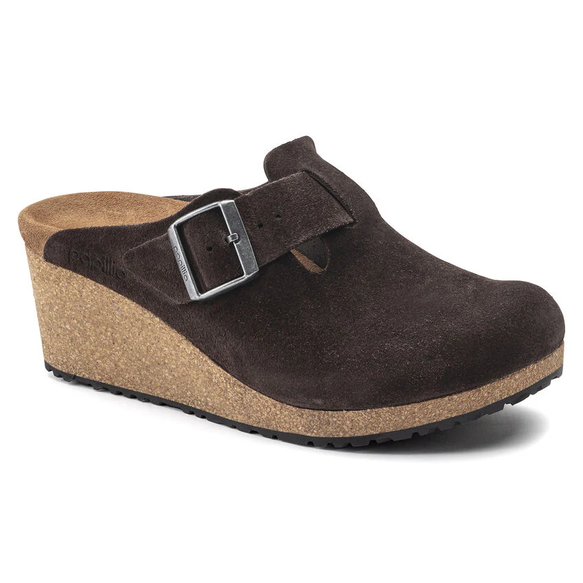 Birkenstock Fanny Suede Leather Clog in Roast