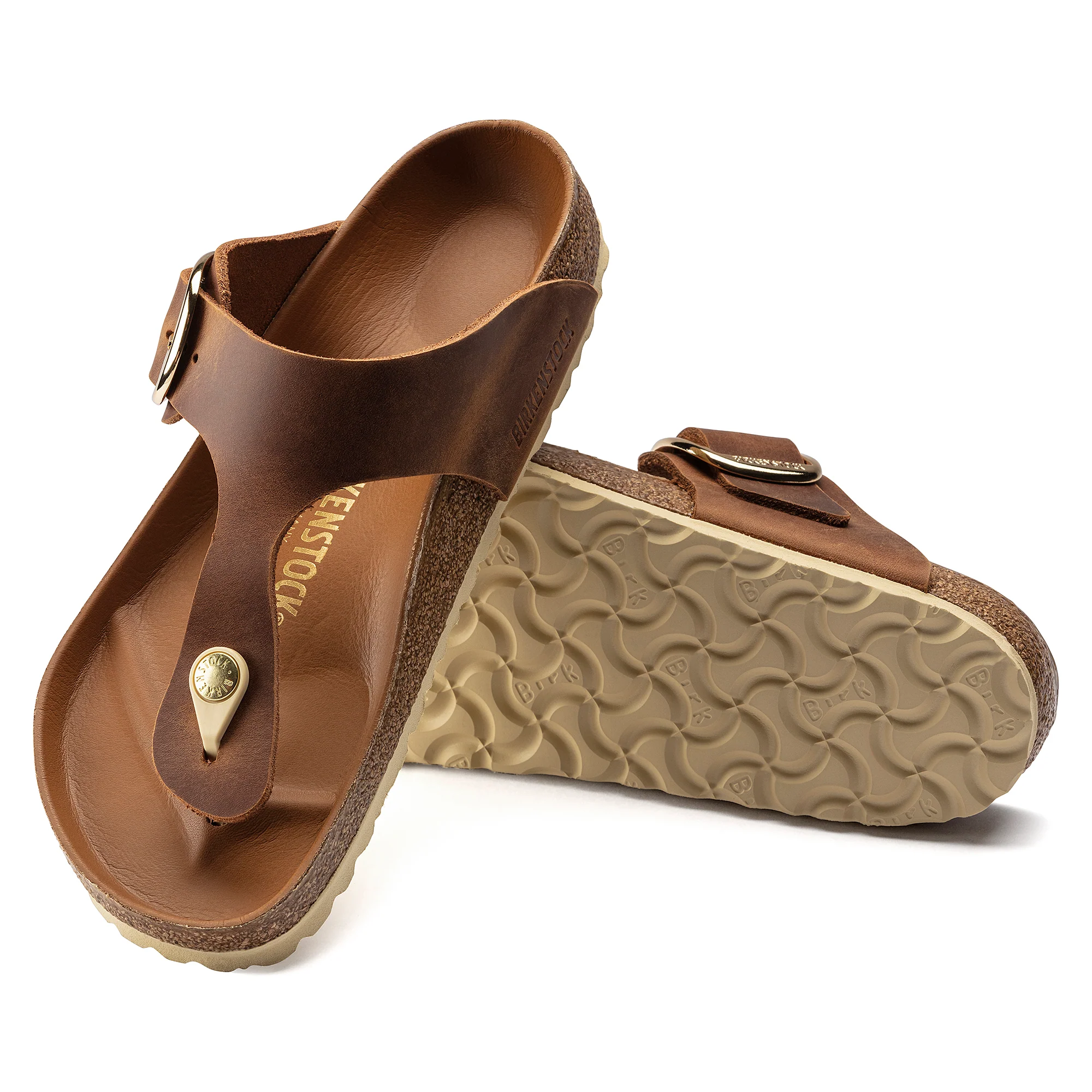 Birkenstock Gizeh Big Buckle Oiled Nubuck Leather in Cognac - Image 4