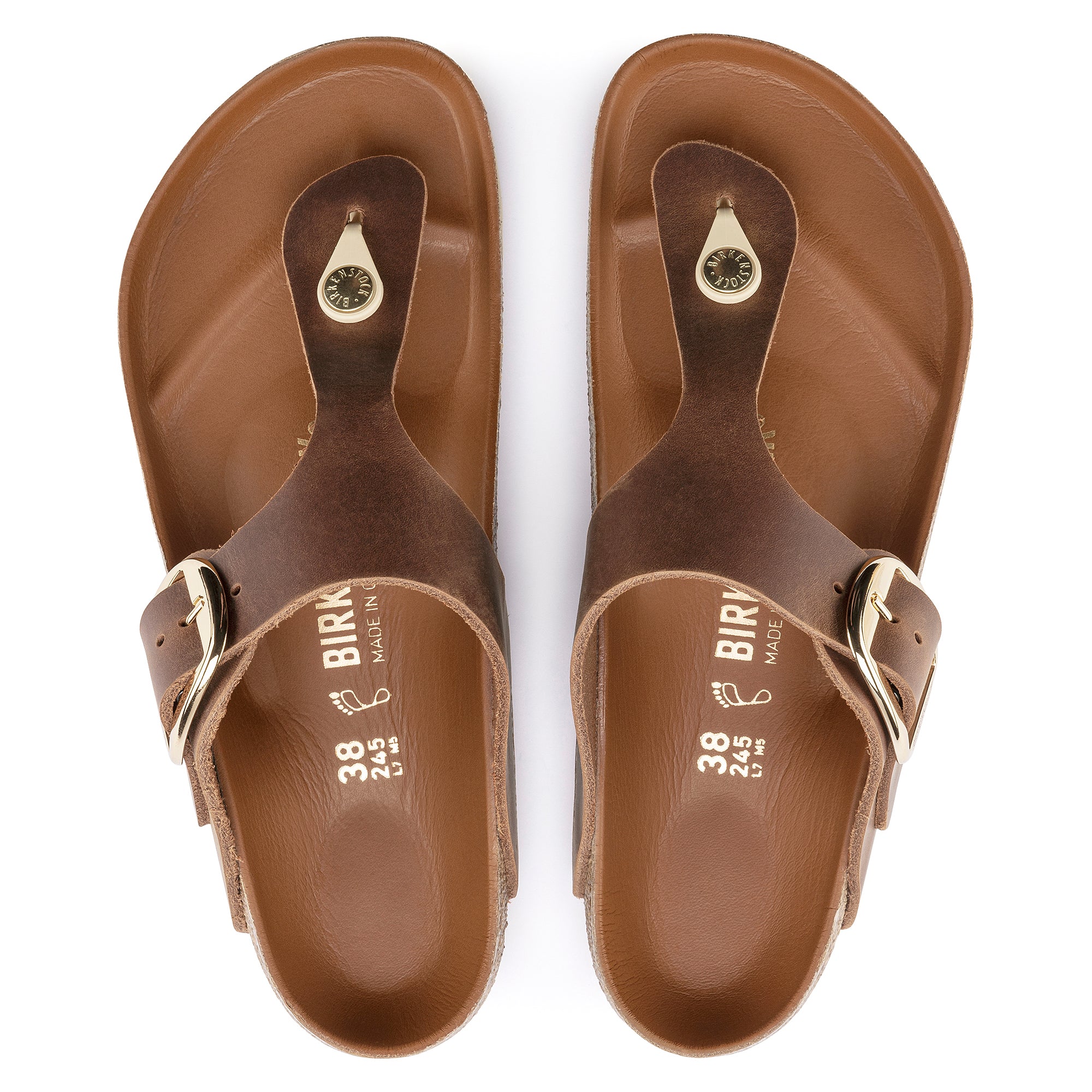 Birkenstock Gizeh Big Buckle Oiled Nubuck Leather in Cognac - Image 5