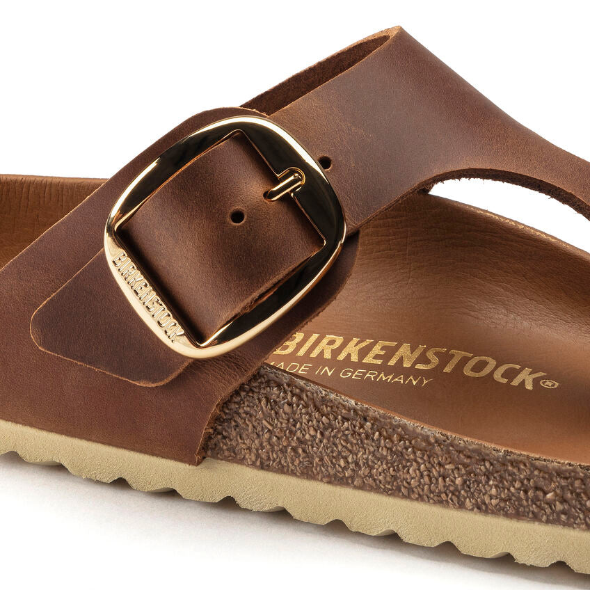 Birkenstock Gizeh Big Buckle Oiled Nubuck Leather in Cognac - Image 6