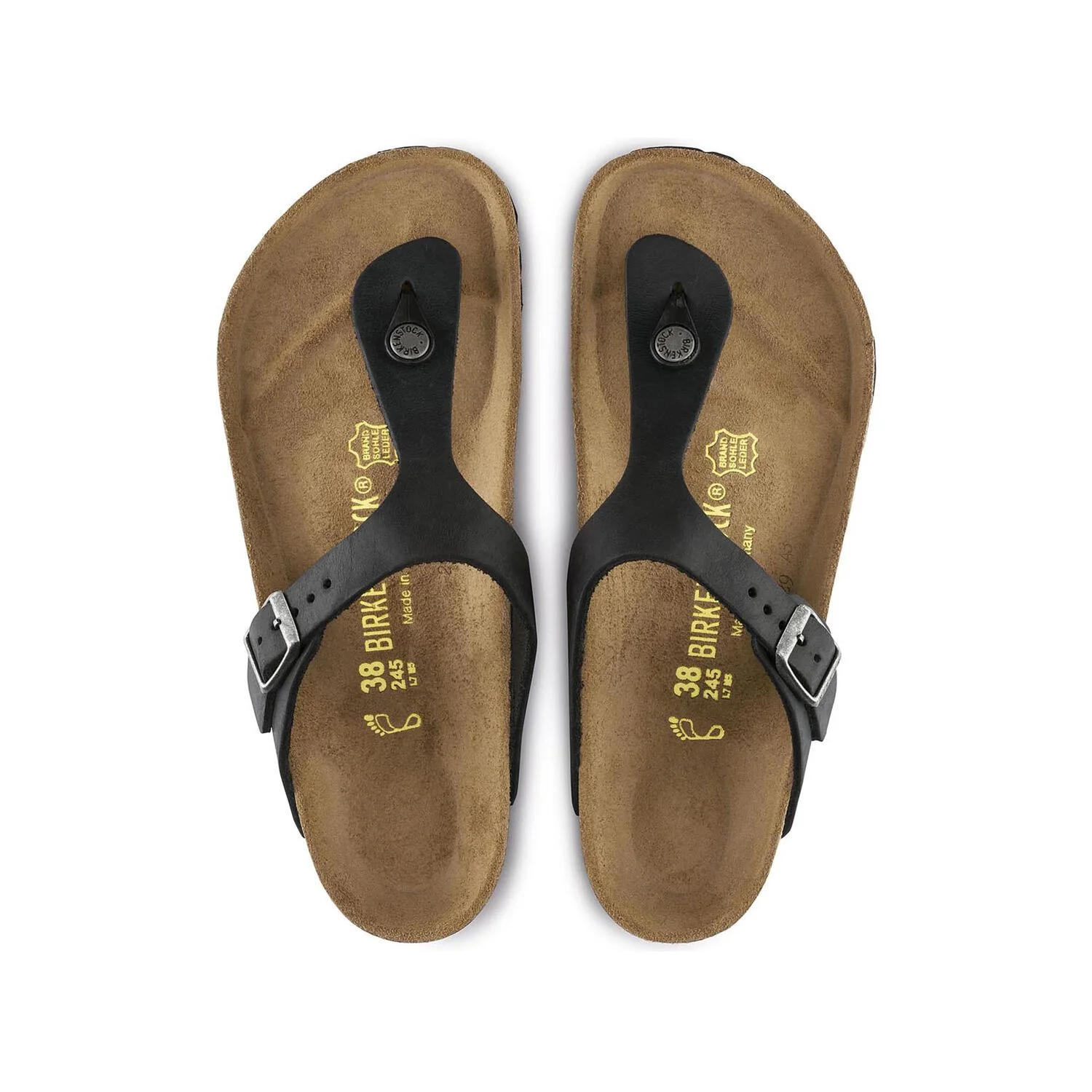 Birkenstock Gizeh Oiled Leather Sandal in Black - Image 6