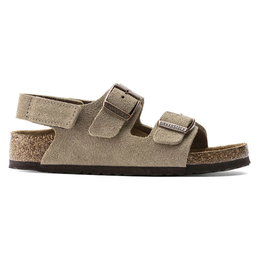 Birkenstock Kid's Milano HL Suede in Taupe - Image 3