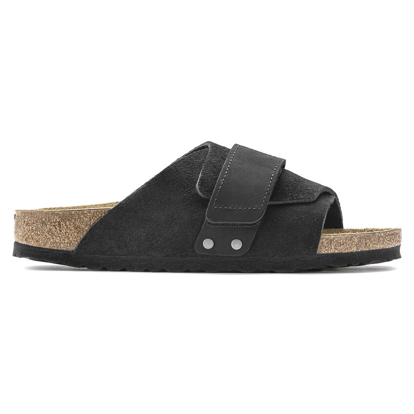 Birkenstock Kyoto Nubuck Leather Suede Leather Sandal in Black - Image 3