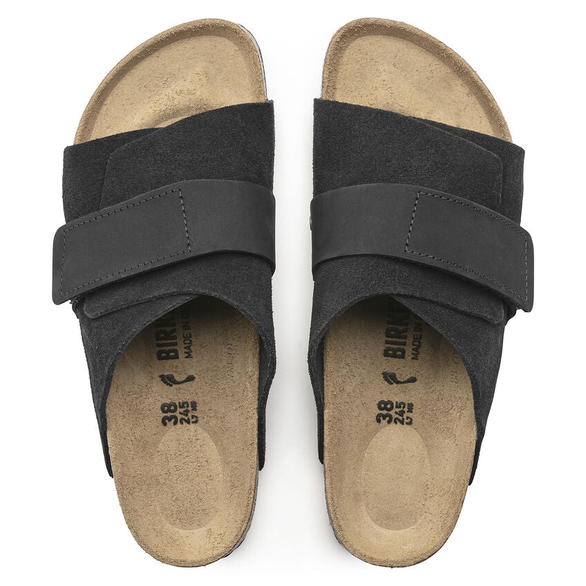 Birkenstock Kyoto Nubuck Leather Suede Leather Sandal in Black - Image 7
