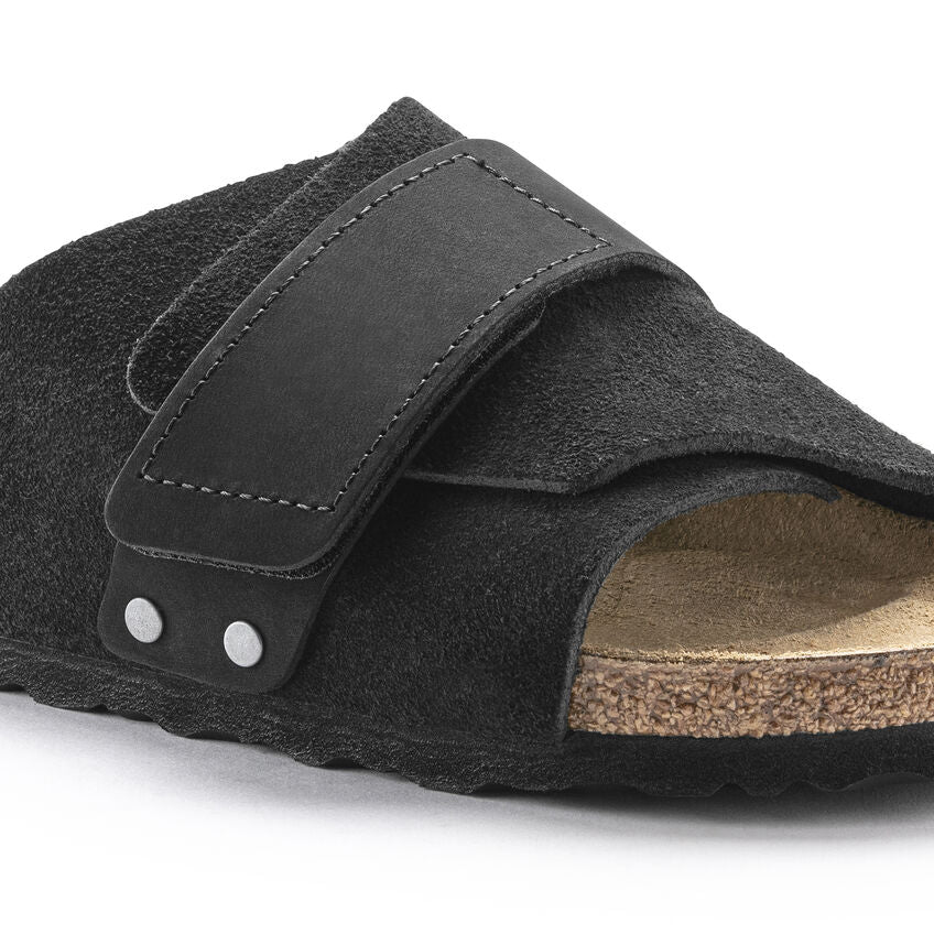 Birkenstock Kyoto Nubuck Leather Suede Leather Sandal in Black - Image 9