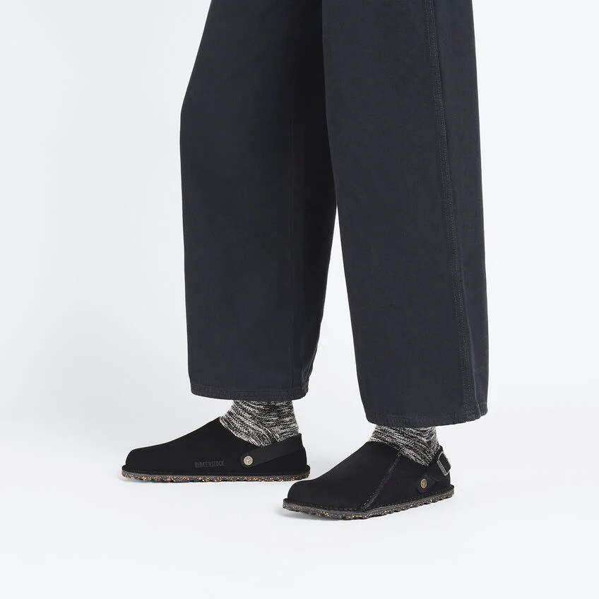 Birkenstock Lutry Premium Suede Leather in Black - Image 3