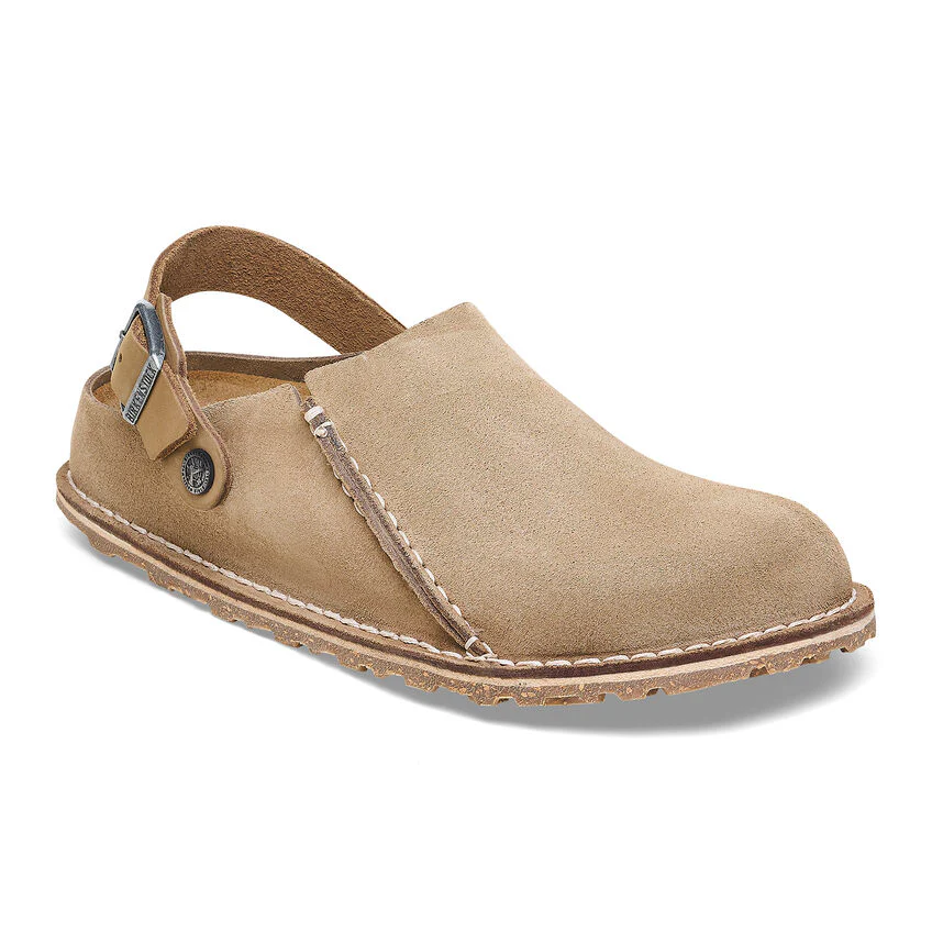 Birkenstock Men's Lutry Premium Suede Leather in Gray Taupe