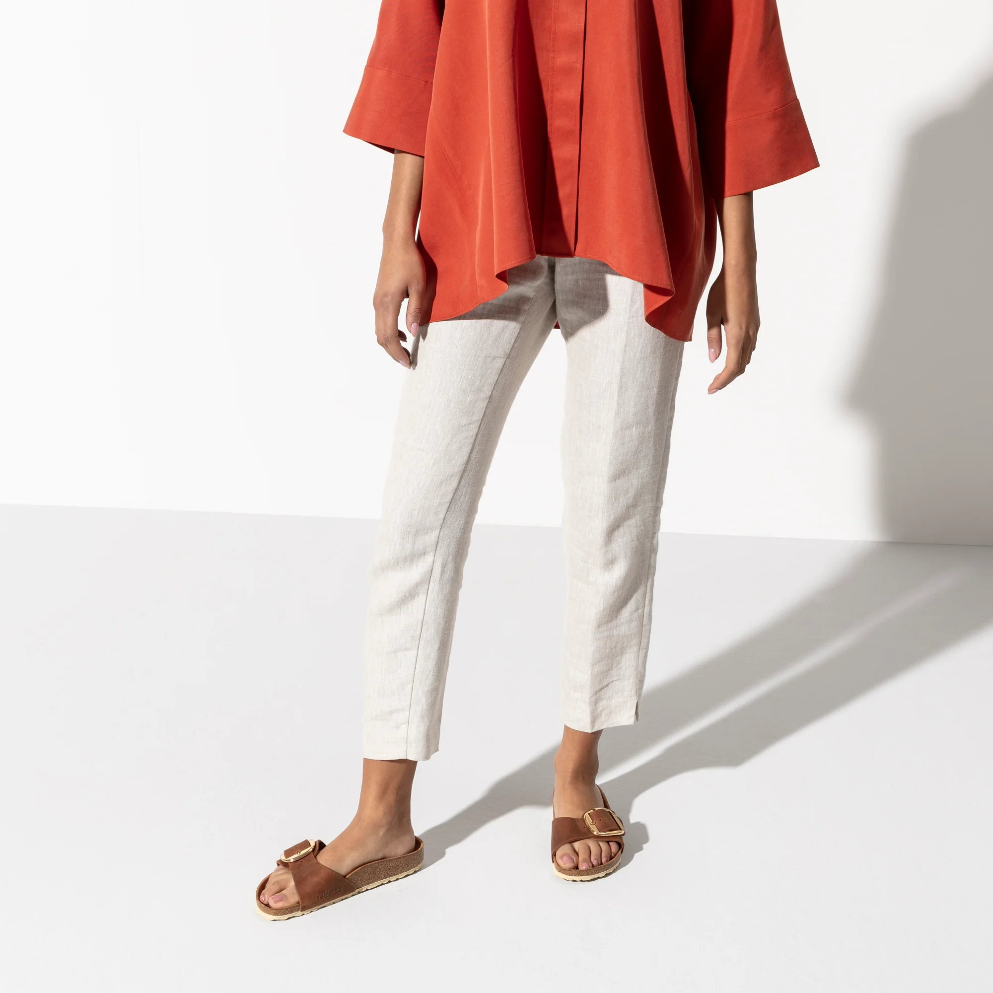 Birkenstock Madrid Big Buckle Oiled Leather in Cognac - Image 2