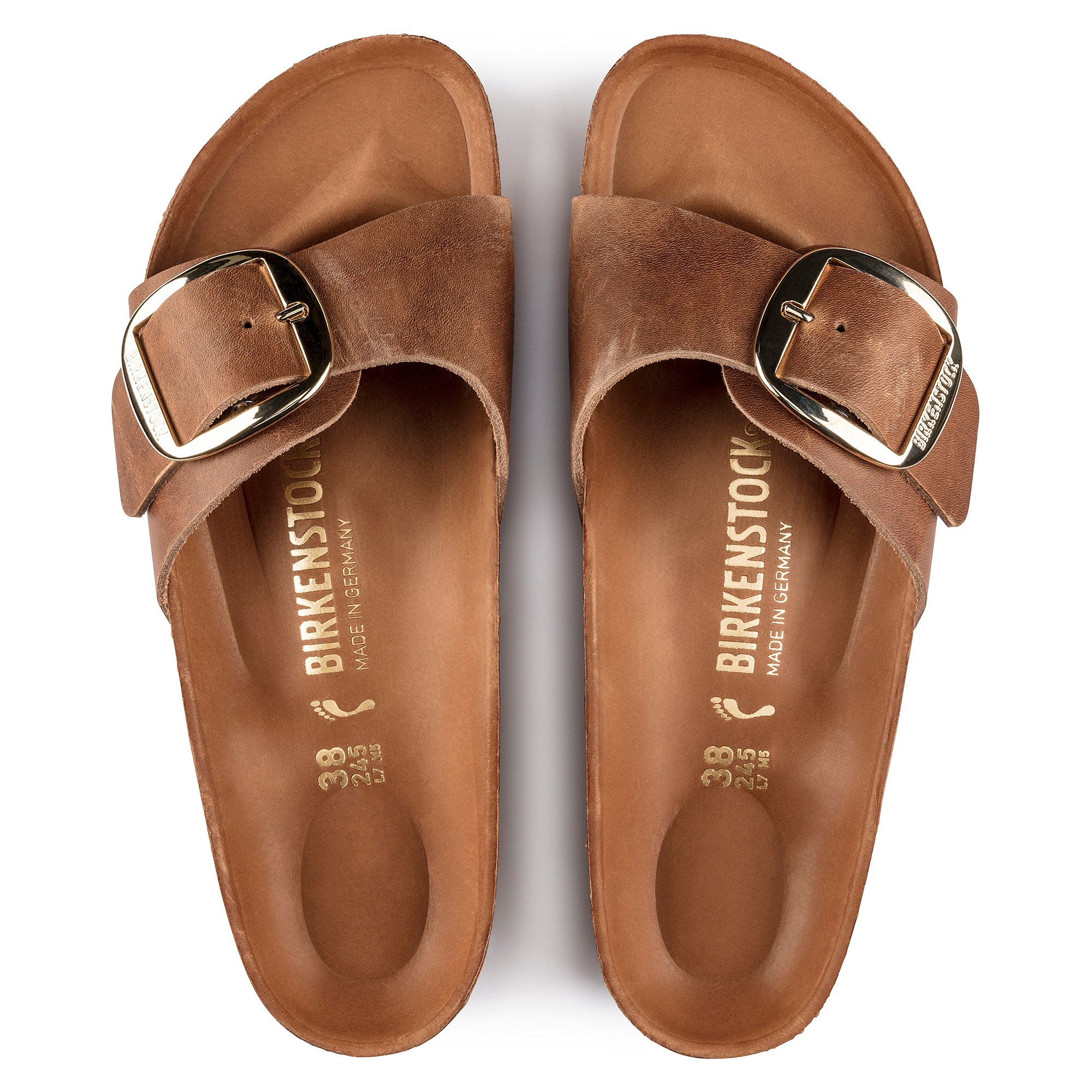 Birkenstock Madrid Big Buckle Oiled Leather in Cognac - Image 5