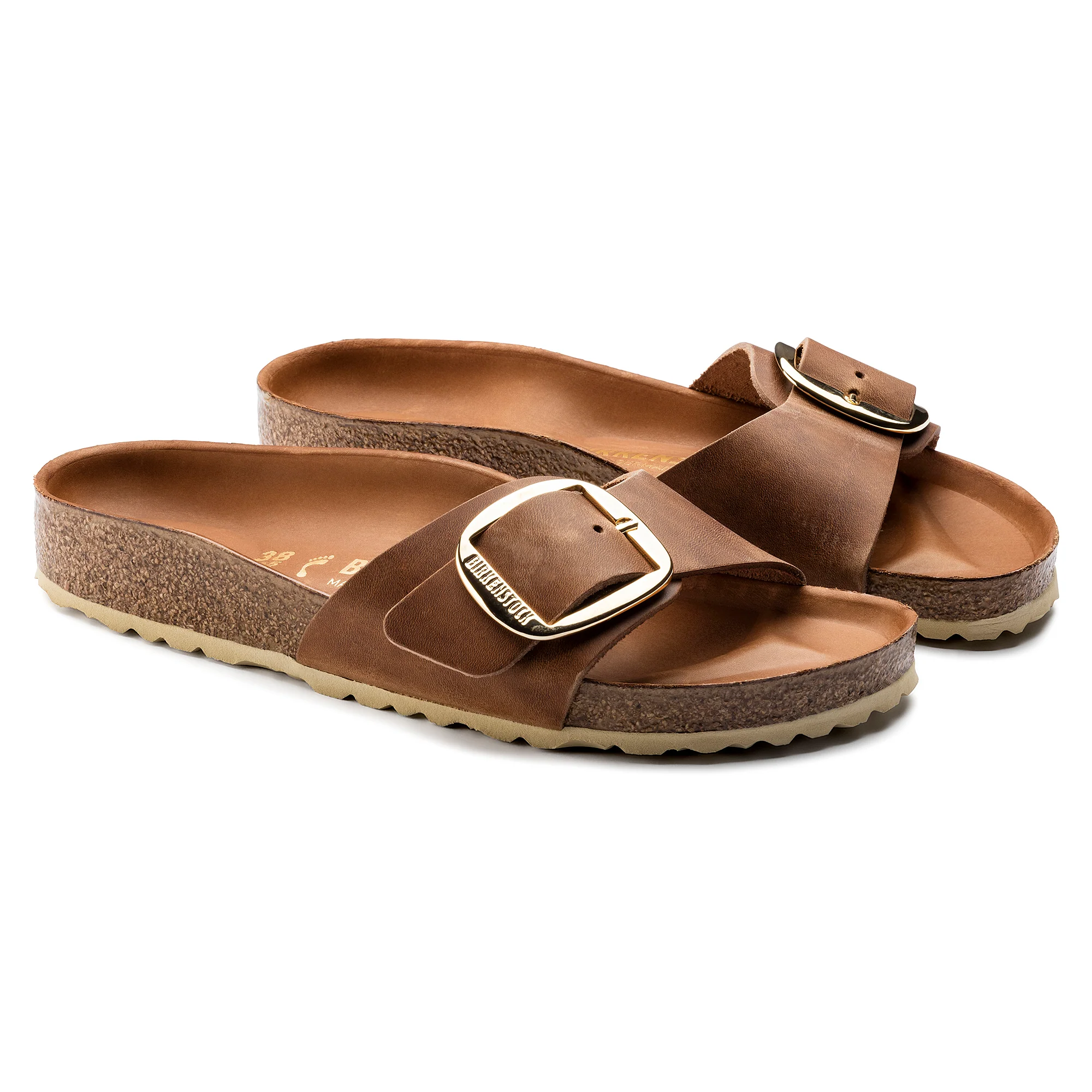 Birkenstock Madrid Big Buckle Oiled Leather in Cognac - Image 6
