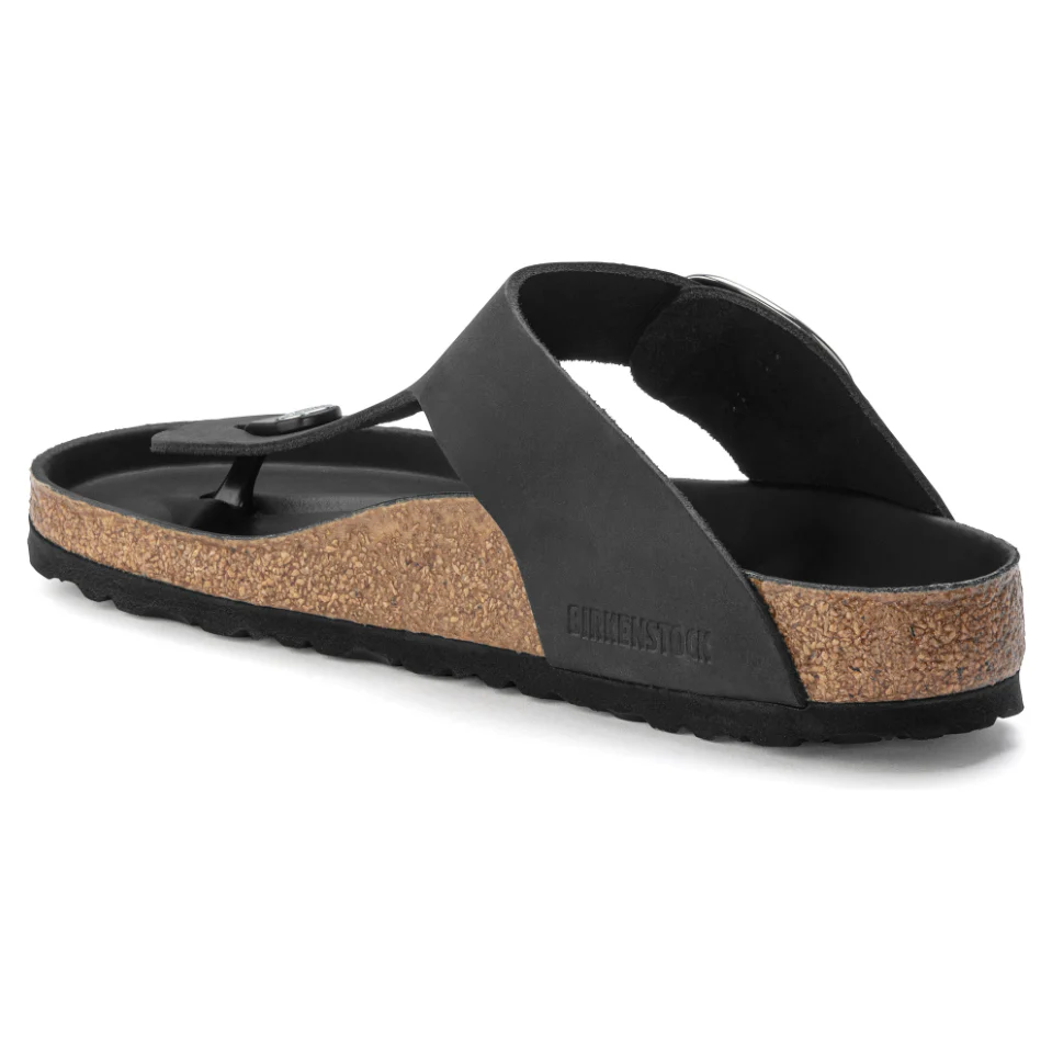 Birkenstock Women Gizeh Big Buckle Oiled Leather in Black - Image 11