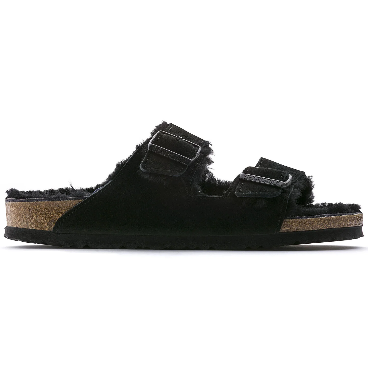 Birkenstock Arizona Shearling Suede Sandal in Black - Image 3