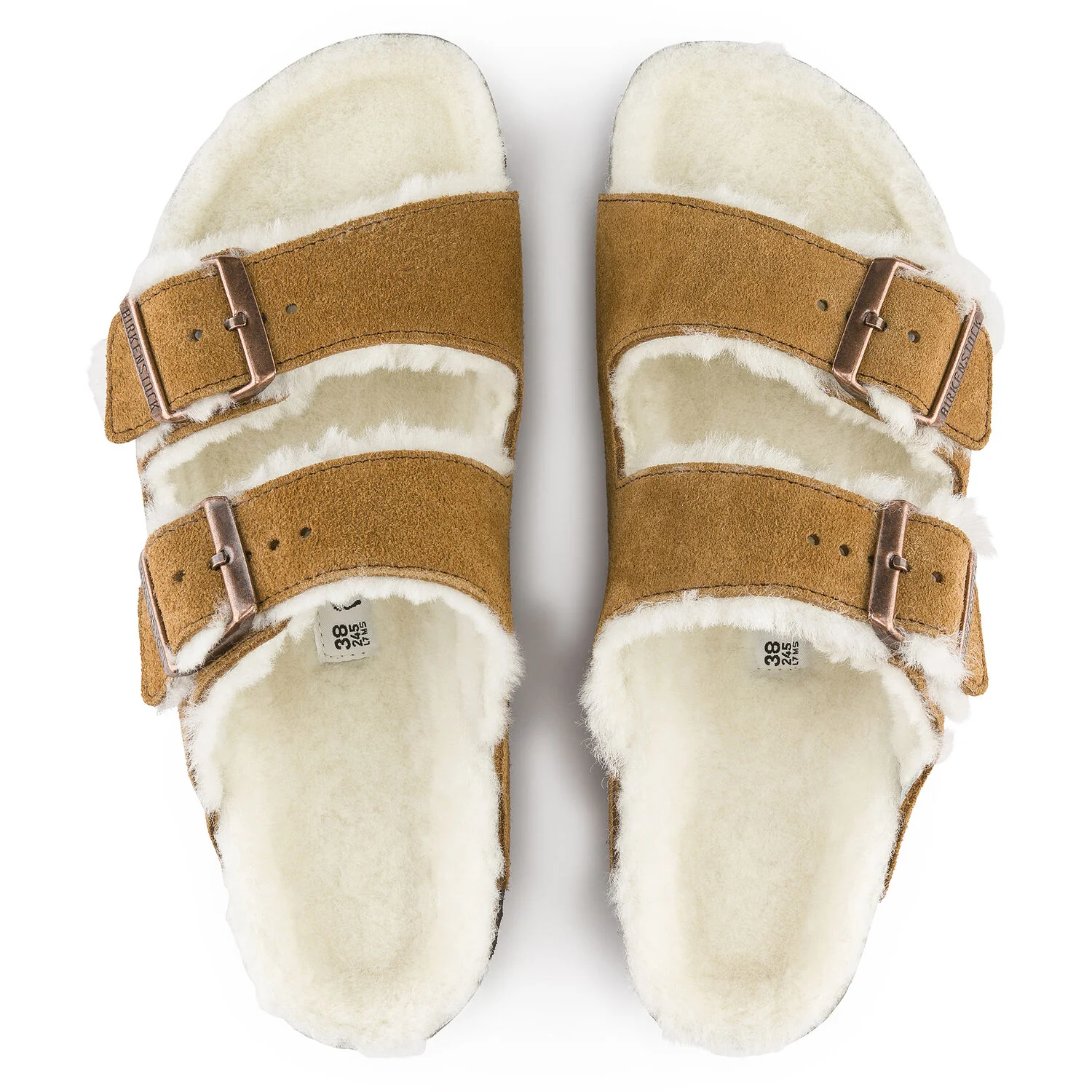 Birkenstock Arizona Shearling Suede Sandal in Mink - Image 6