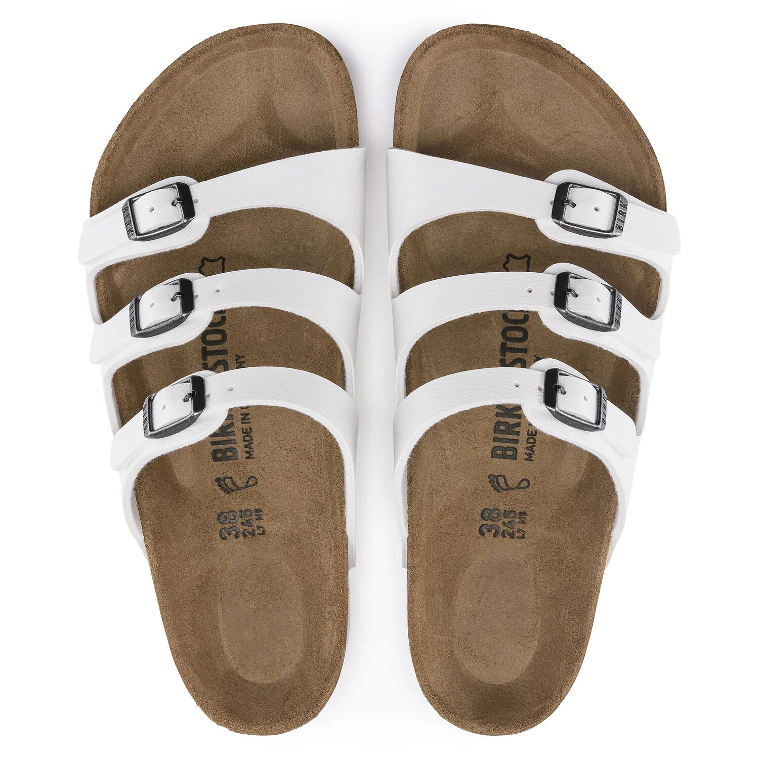 Birkenstock Women's Florida Birko-Flor Classic Footbed Sandal in White - Image 5