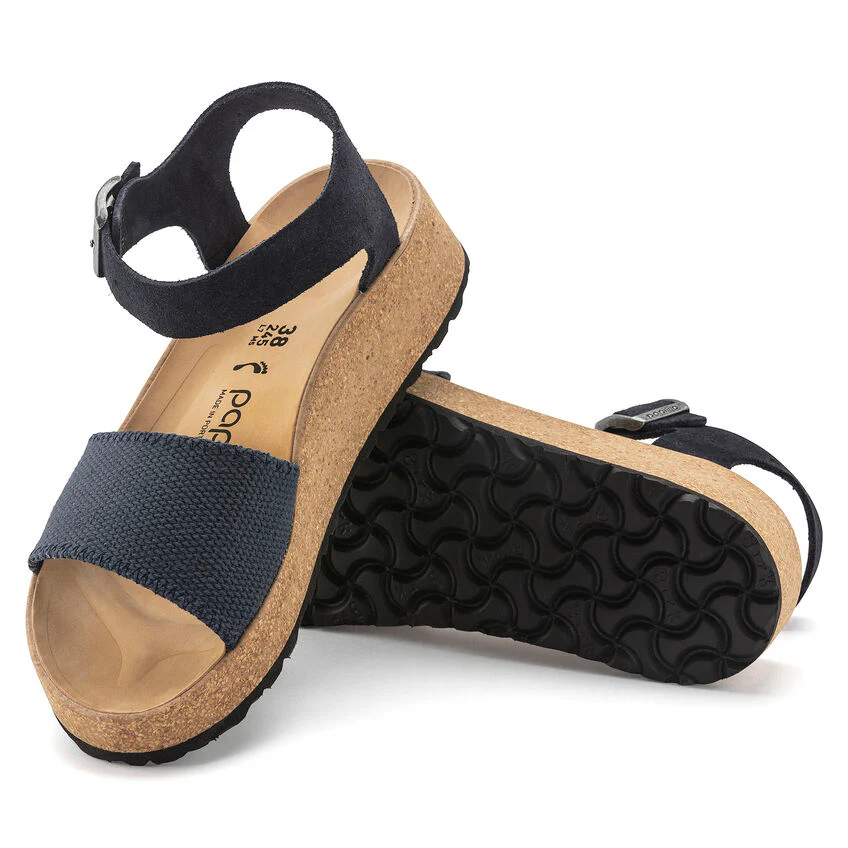 Birkenstock Women's Glenda Suede Leather Textile in Midnight - Image 4