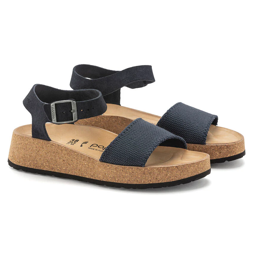 Birkenstock Women's Glenda Suede Leather Textile in Midnight - Image 6