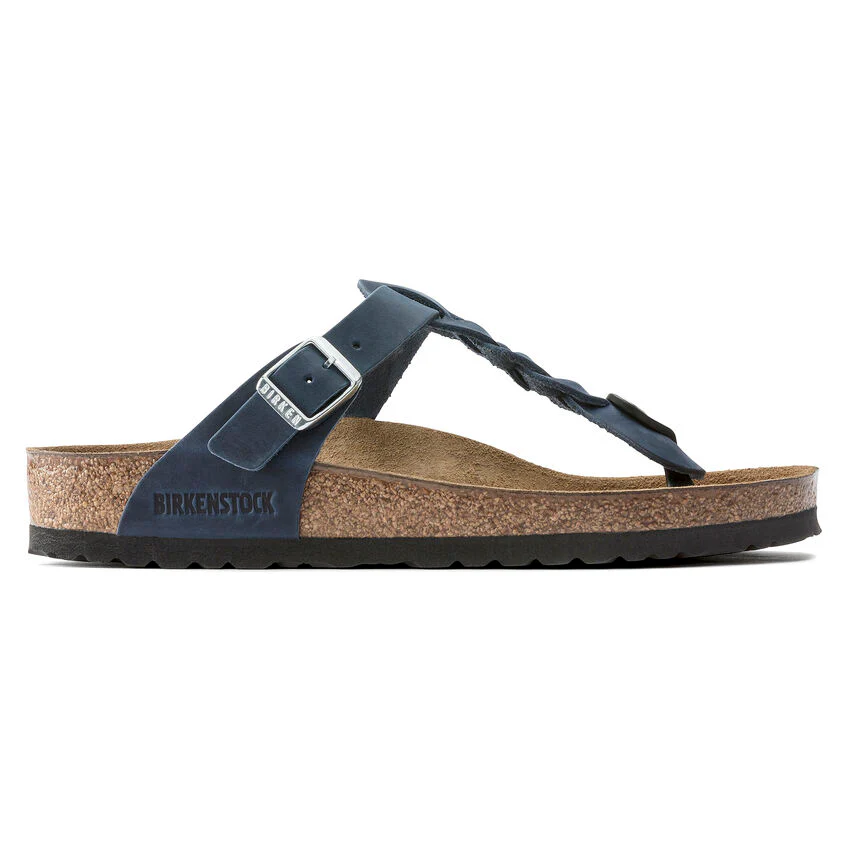 Birkenstock Gizeh Braided Oiled Leather in Navy - Image 3