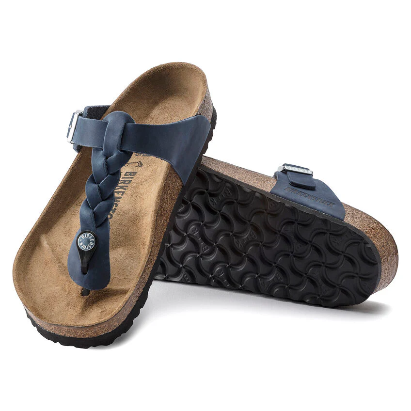 Birkenstock Gizeh Braided Oiled Leather in Navy - Image 5
