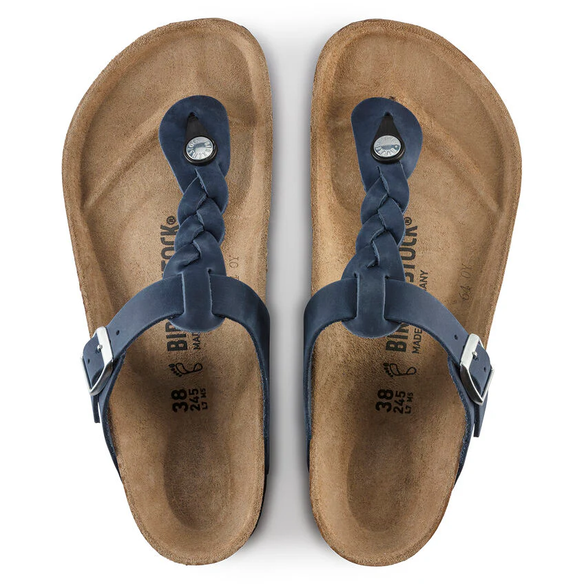 Birkenstock Gizeh Braided Oiled Leather in Navy - Image 6