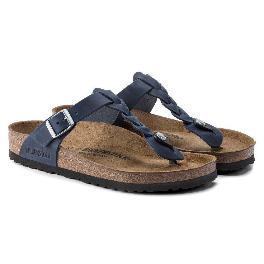 Birkenstock Gizeh Braided Oiled Leather in Navy - Image 7