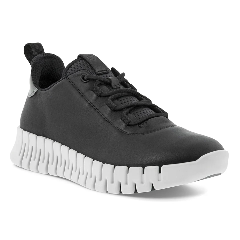 Ecco Women's Gruuv Sneaker in Black Light Grey - Image 4
